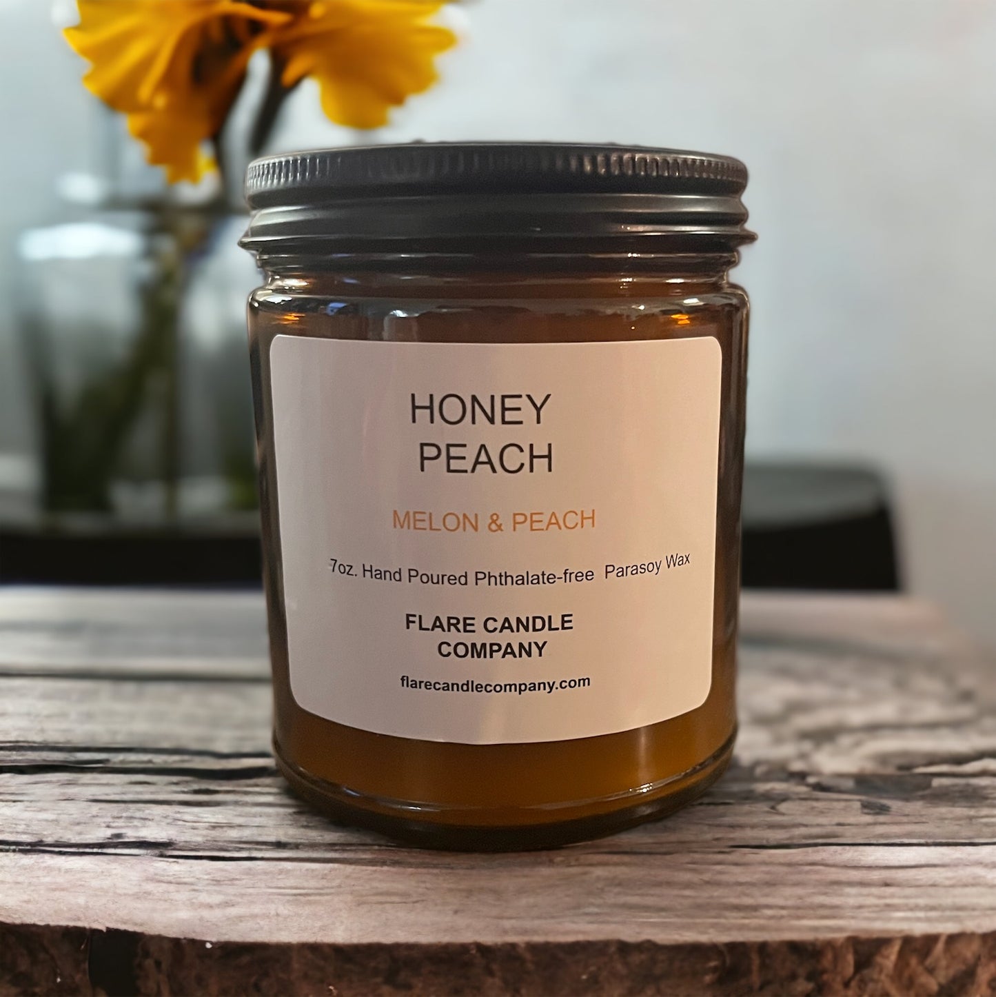 7 oz. Amber Glass Vessel (Honey Peach)