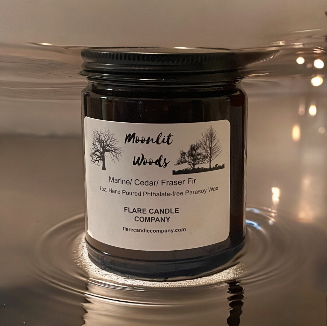 7 oz. Amber Glass (Moonlit Woods)